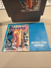 California Games NES 1989 Nintendo Cartridge Manual Sleeve Authentic Tested