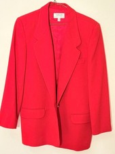 Vintage Talbots Petites Red Wool Blazer Size 12P Made in USA