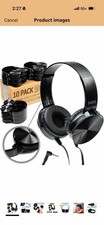 Barks Tech Classroom Headphones, On-Ear Premium Student Bulk Headphones- 10 Pack