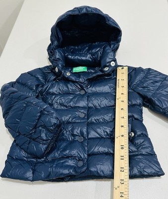 United Colors Of Benetton Kids Navy Blue Puffer Pockets Hood Size 12M