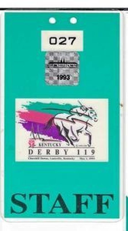 1993 KENTUCKY DERBY STAFF PASS