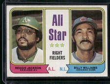 1974 Topps #338 All-Star Right Fielders (Reggie Jackson / Billy Williams)