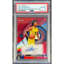 2023 Topps Finest Collin Sexton Finest Auto Red Refractor /5 PSA 10 Gem Mint #CS
