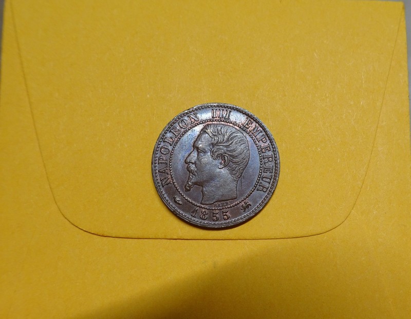 France Centime 1855-D (Dog Head) Choice AU/Unc SUP60