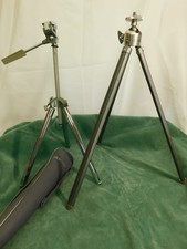 2 Vintage Camera Tripods Travel Collapsible Metal L816