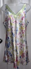 Vintage Oscar de la Renta Pink Label Slip Dress L Floral Nightgown Sleeveless