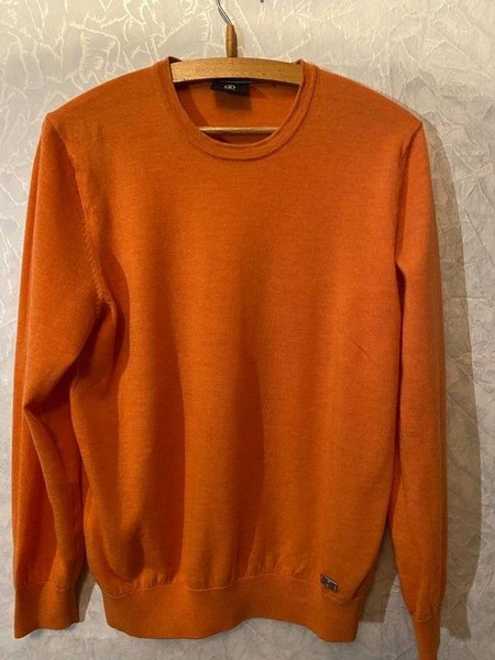 Men Bogner Sweater Orange 40 /L / 48 #64NB