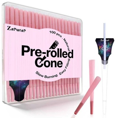 100 PACK Pink Cones Rolling Paper | King Size | 108mm | Pre Rolled pink