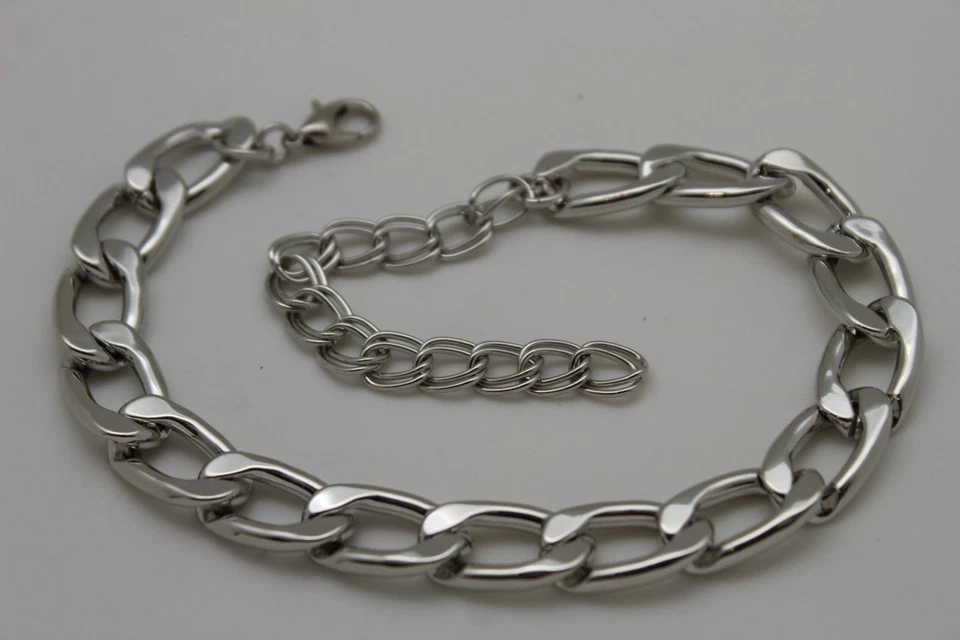 Mujeres Un PAR Plata Metal 2 PIEZAS Bota Cadena Eslabones Pulsera Zapato Tobillera Dije CONJUNTO Foto 2 de 4