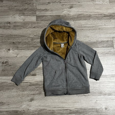 Carter's Gray Solid Hooded Full Zip Hoodie Jacket, Long Sleeve, Size 5T