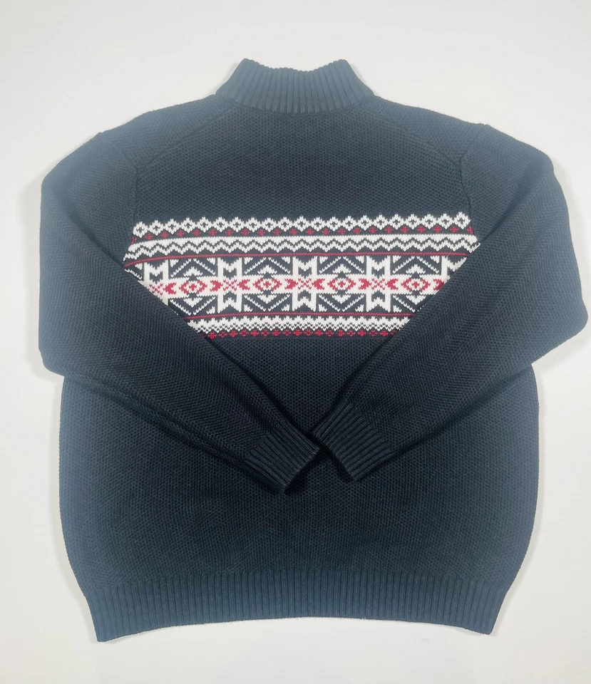 Suéter IZOD Para Hombres XL Fair Isle Tejido Pullover Media Cremallera Invierno Cálido Foto 2 de 4