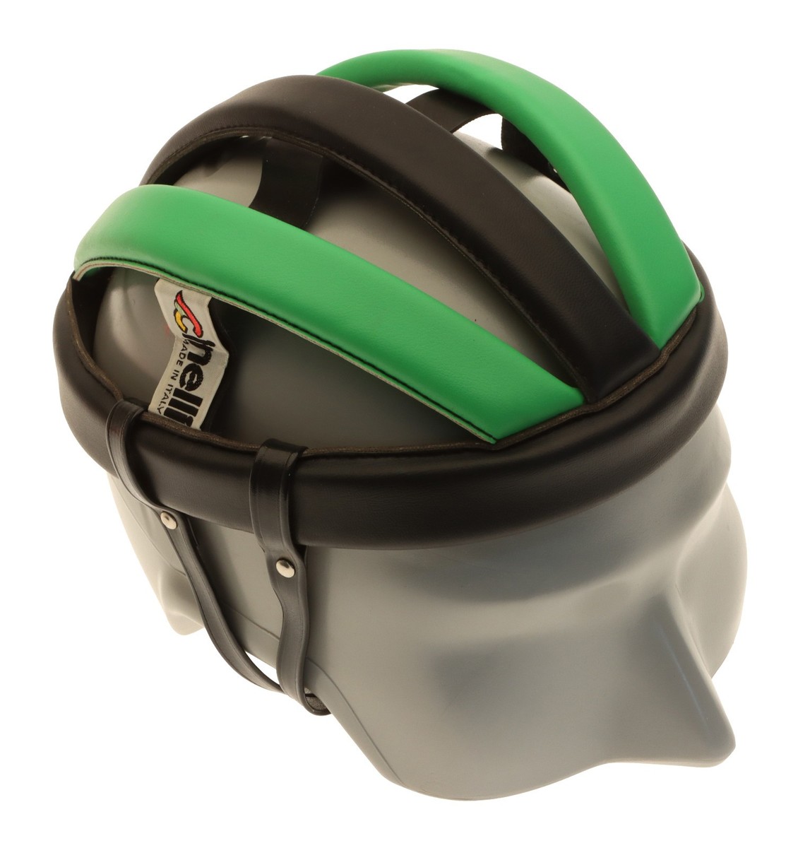 Vintage Cinelli Hairnet Danish-Style Helmet Black/Green Leather
