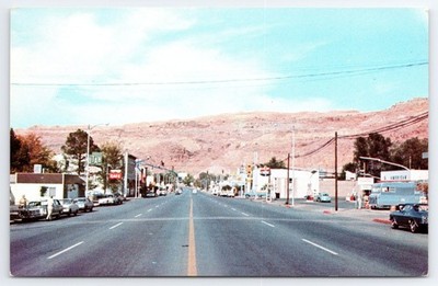 Vintage 1968 Main Street Moab Utah Postcard Classic Car Alert