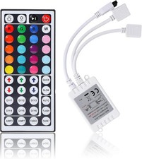 RGB LED Controller 2 Port 4 Pin Dual Output 44 Key IR Remote 12V 24V