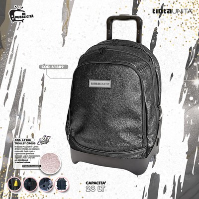 Zaino con trolley TintaUnita Dream Nero Glitter