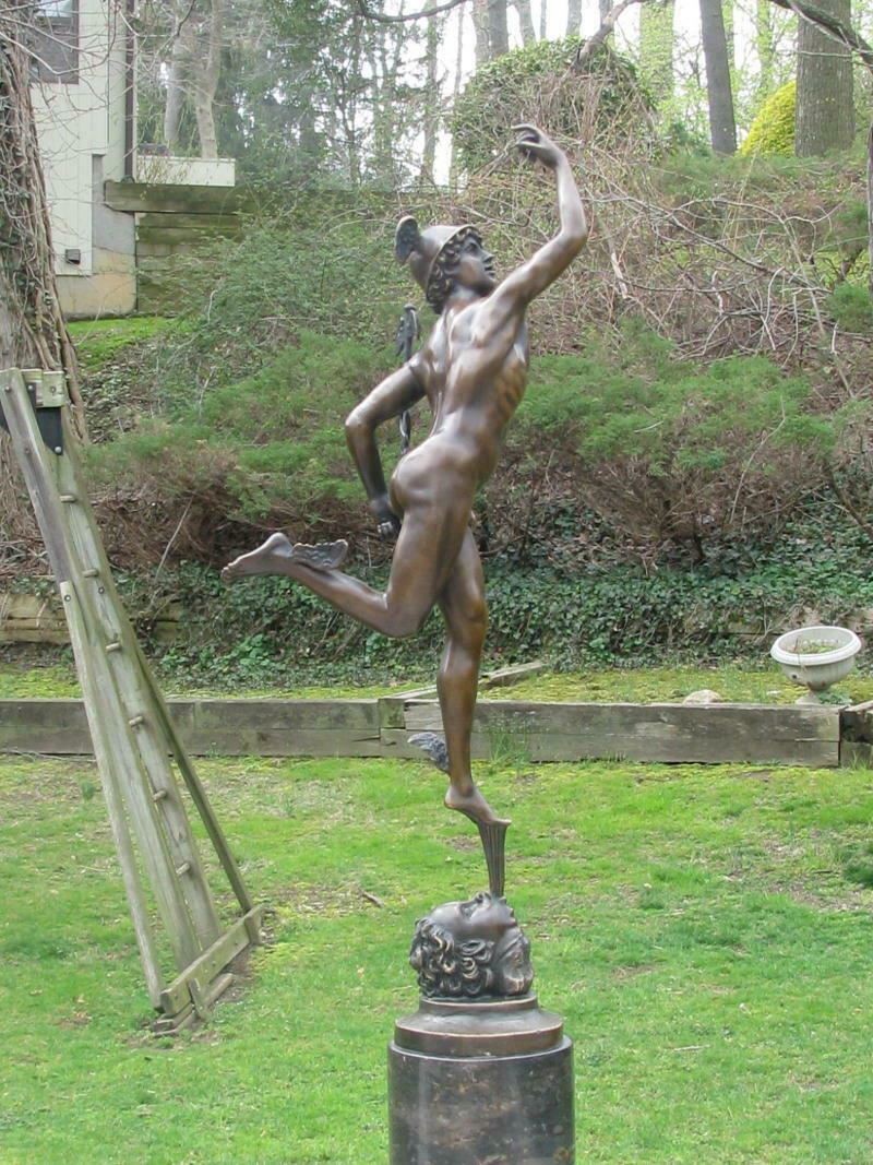 Bronze Sculpture Statue Stunning Mercury Hermes Signed Hand Made Decor Figurine
