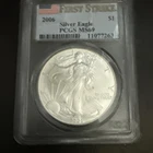 2006 US Silver Eagle $1 PCGS MS69 First Strike Flag Label