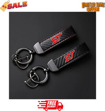Ford ST Carbon Fibre Leather Style Key Ring For Focus Fiesta Puma Mondeo