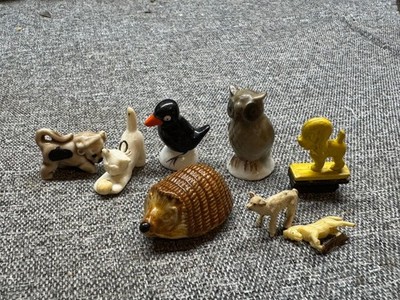 VINTAGE WADE ENGLAND WHIMSIES TIERFIGUREN IGEL EULE VOGEL KUH KATZE LAMM