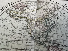 North & South America Mer de L’Ouest w  orld western hemisphere 1778 Desnos map