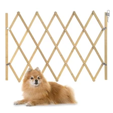 Expandable Wooden Dog Gate, Retractable Accordion Pet Gate, Small Medium Pet ...