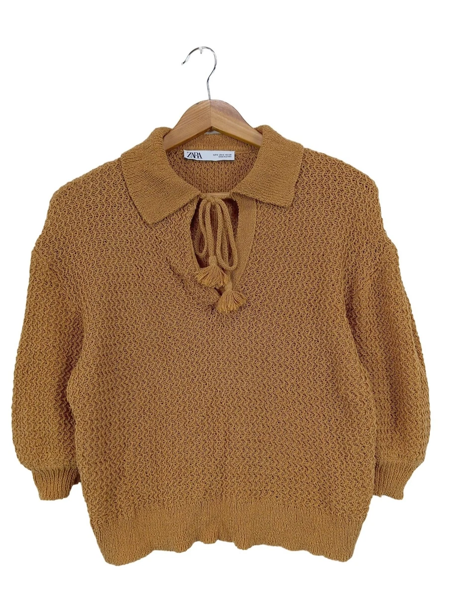 Pull Moelleux Marron Femme Zara Taille S - Occasion Très Bon état, Col Rond, Style Pullover