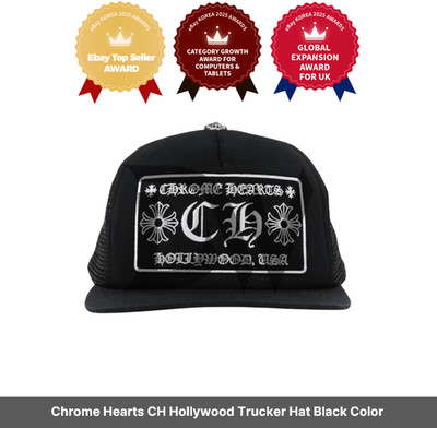 Chrome Hearts CH Hollywood Trucker Hat Black Color / Express / Original