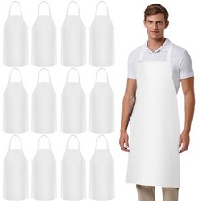 12 Pack Bib Apron,Unisex Bib Aprons,Plain Bib Aprons Bulk for Women Men Adult...