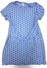 Liz Claiborne Dress Womens 2X Blue Floral Jersey T-Shirt Short Sleeve Casual