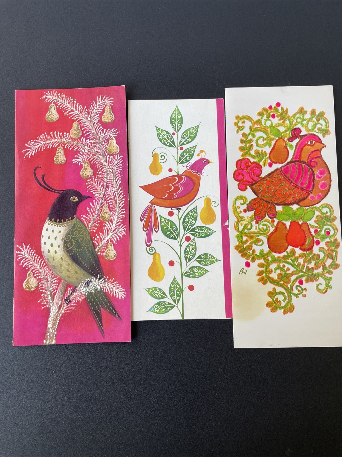 Vintage Christmas Card Lot Unused Partridge Tree Santa Buzza Norcross Regency