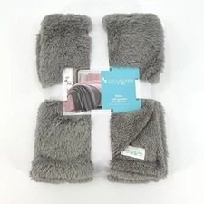 NEW Koolaburra by UGG Shae Sparkle Fur Throw 50” x 60” Lunar Rock / Gray Blanket