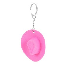 Cute Pink Cowboy Hat Keychain Zinc Alloy Felt Party Favor Charm