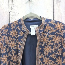 ColdWater Creek Mandarin Collar Tapestry Blazer Women's PXL