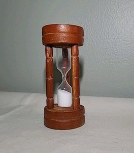 Wooden Hourglass Mini Sand Timer - 3 Minute Kitchen Rustic Decor 4 Inch