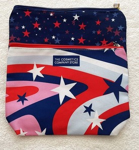 The Cosmetics Company Store Lot 2 Patriotic Zip Makeup Bags Rare