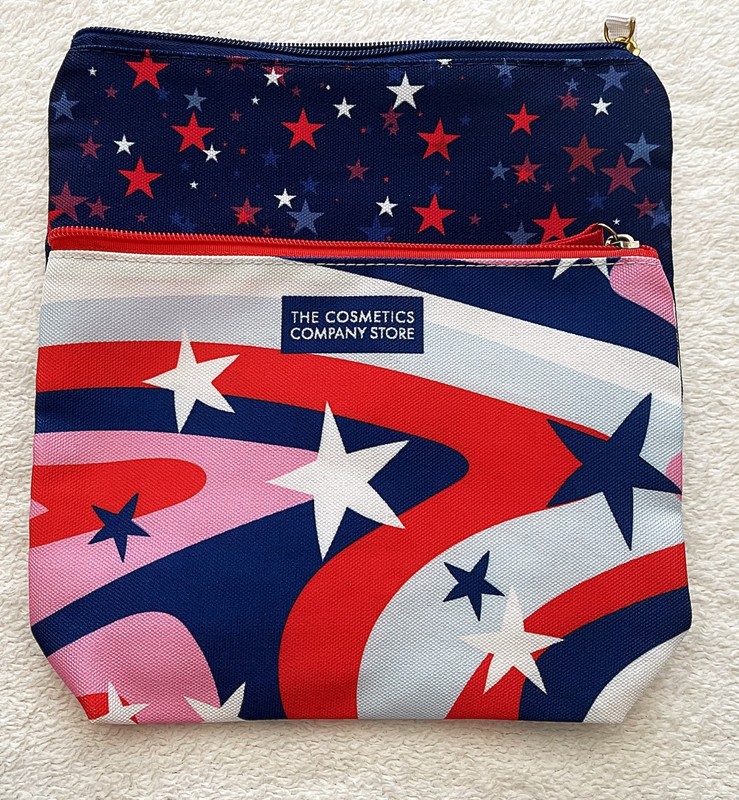 The Cosmetics Company Store Lot 2 Patriotic Zip Makeup Bags Rare