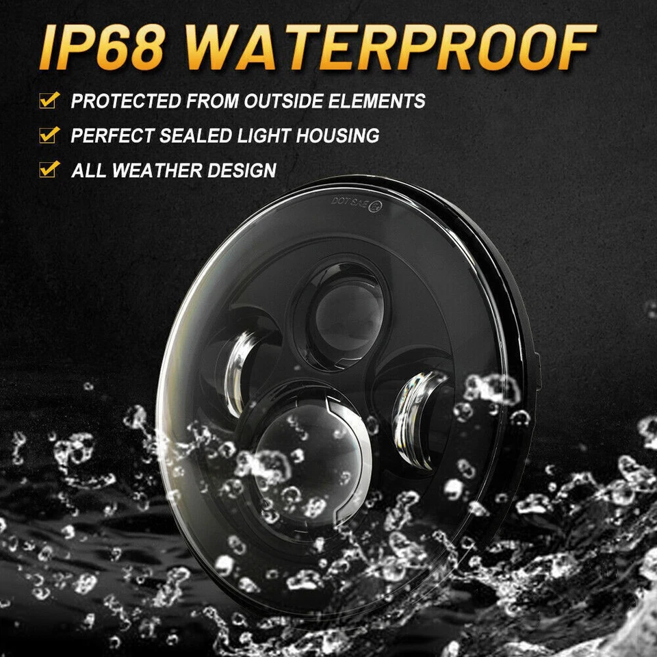 Faro LED 7" + Luces de paso de 4,5" + Soportes para motocicleta Harley Davidson Foto 4 de 4