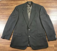 Vintage Brooks Brothers Blazer Black Camel Hair Mens 46L 2 Button Sports Coat