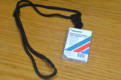 SKILCRAFT Dual Card ID Holder, With 36'' Lanyard (Frosted lot of 12)       (U-A)