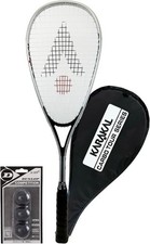 Karakal Carbo Tour Silver Squash Racket Set with Competition Balls & Cover