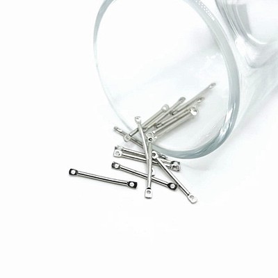 Silver Toned Simple Minimalist Bar Connectors, 20x2mm - US Seller