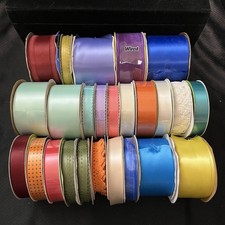 Ribbons Lot 25 Rolls Various Colors Lengths and Width Lace Craft Supplies