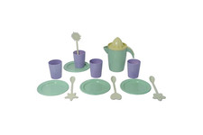 14pc Plasto I'm Green Pitcher Cup Plates Stick Juice Dinner Set Kids Toy 1y+