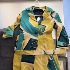 Burberry Prorsum Runway Trench Coat Sz 38 Abstract Print Belted Made Italy RARE 