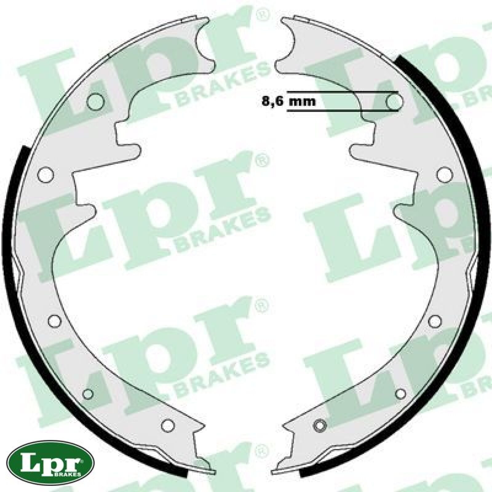 LPR 07205 Bremsbackensatz 4 Bremsbacken Trommelbremse für Jeep