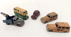 DINKY TOYS Vintage 1950s Toy Cars x5 Commer Lorry/Dunlop Bus/x2 Plymouth/Austin