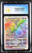 **POP 310** Carta Pokémon Charizard Vstar 174/172 Arcobaleno Rara CGC Pristine 10💎