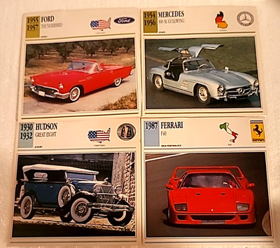Vtg Lot #4 Automobile Photos Hudson Great 8 Mercedes Ford Thunderbird Ferrari