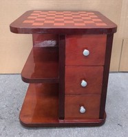 Casa Padrino Schach Beistelltisch Mahagonibraun / Silber 50 X 50 X H. 55 Cm
