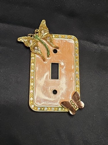 Kirks Folly Enchanting Home Collection Light Switch Plate Butterfly Glitter!